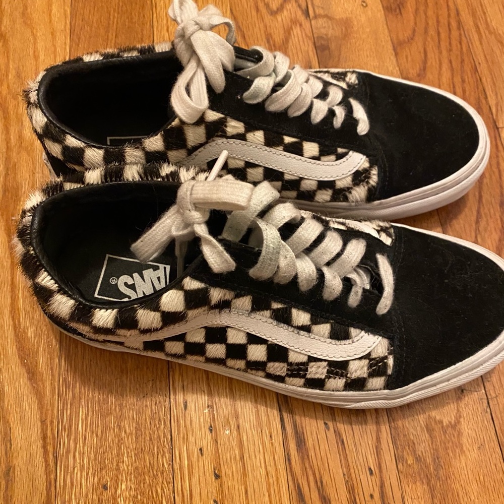 Madewell Vans Checked Calf Hair Sneakers 7.5